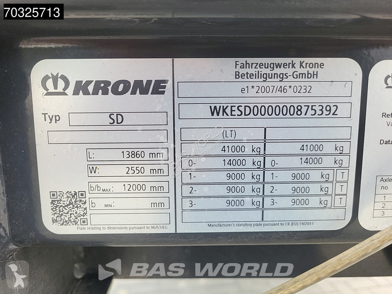 نصف مقطورة Krone Anti Vandalism Sliding Roof