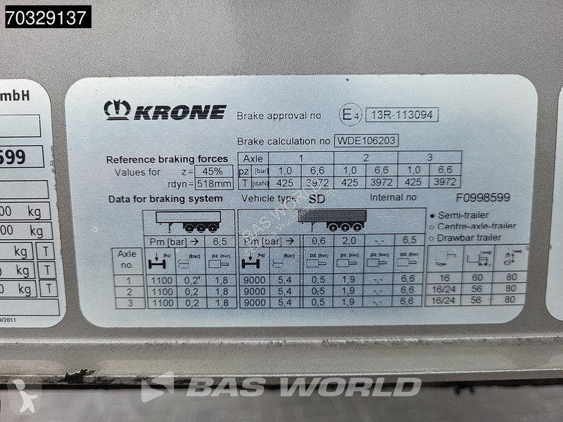 Oplegger Krone Palletenkasten Lift Axle