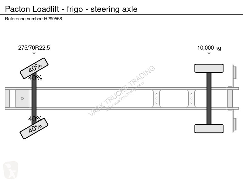 نصف مقطورة Pacton Loadlift - frigo - steering axle