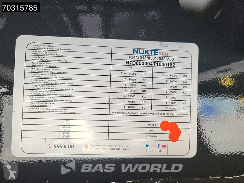 نصف مقطورة  NKTL4 NEW Lift + 2xSteering Axle Ramps