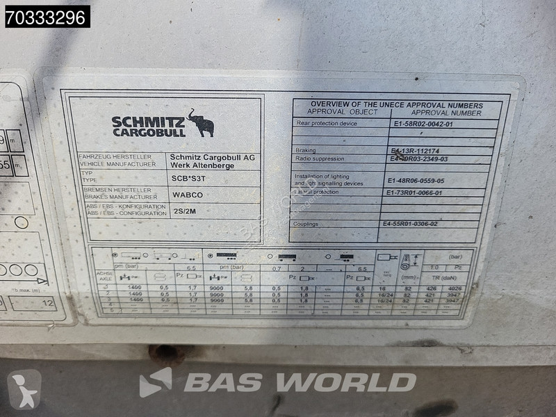 نصف مقطورة Schmitz Cargobull SCB*S3T 3 axles...