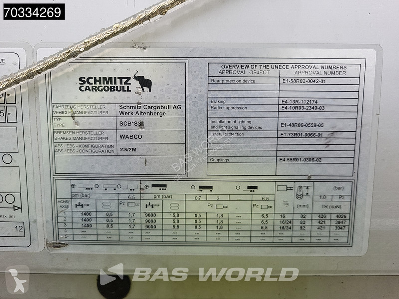 نصف مقطورة Schmitz Cargobull SCB*S3T Sliding Roof