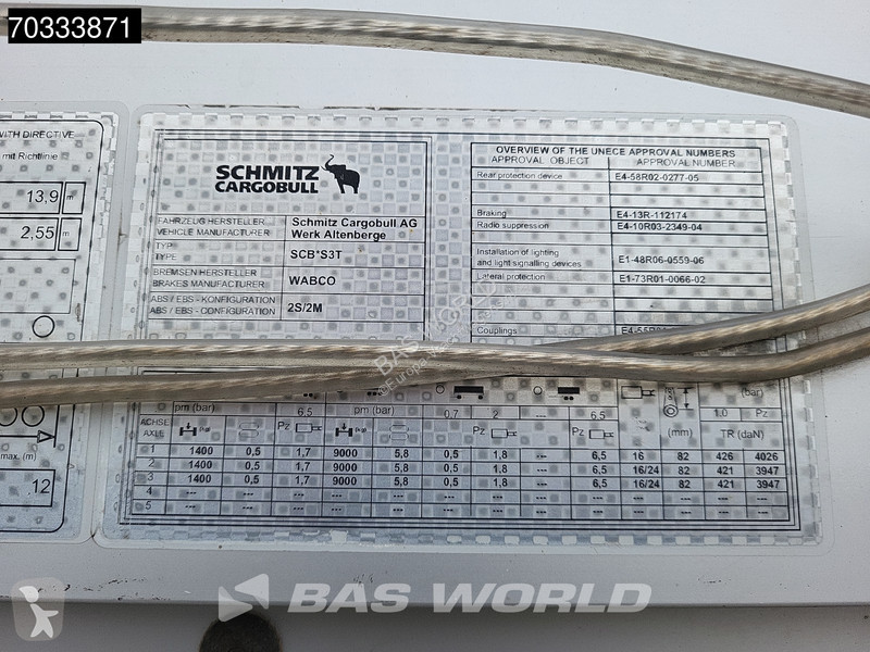 نصف مقطورة Schmitz Cargobull SCB*S3T 3 axles...