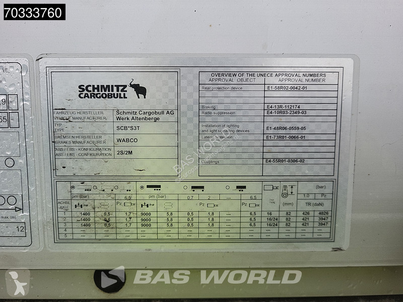 نصف مقطورة Schmitz Cargobull SCB*S3T 3 axles...