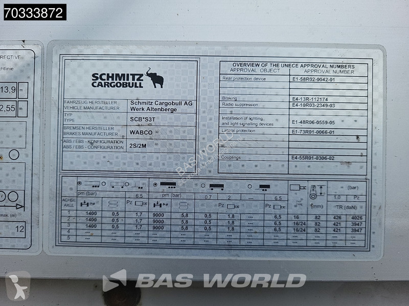 Oplegger Schmitz Cargobull SCB*S3T 3 axles...