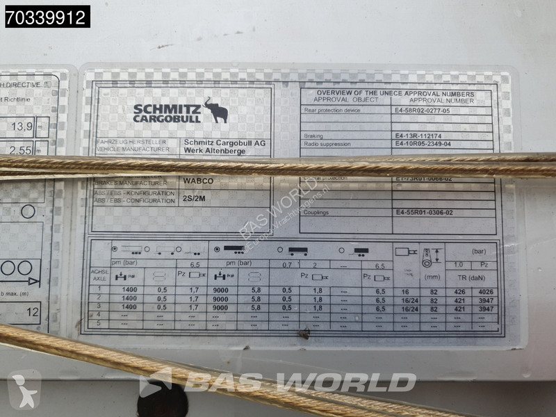Schmitz Cargobull 3 axles Sliding roof...