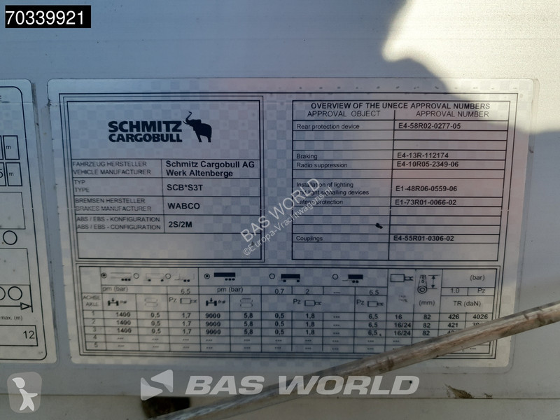 Schmitz Cargobull SCB*S3T 3 axles Sliding roof...