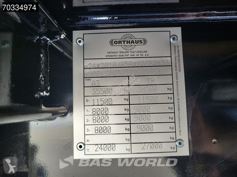 Orthaus A3 3 axles NEW Open SAF Lift Axle...