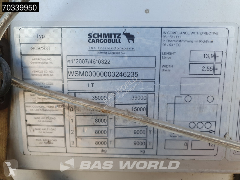 Schmitz Cargobull SCB*S3T 3 axles Sliding Roof...