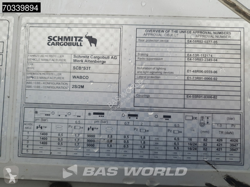 Schmitz Cargobull SCB*S3T 3 axles Sliding Roof...