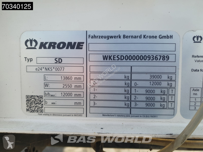 Krone 3 axles Lift Axle Sliding Roof Hardwood...