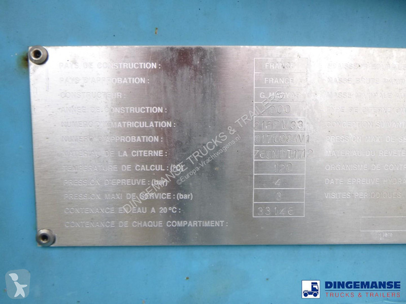 نصف مقطورة Magyar Chemical tank inox L4BH 33 m3...