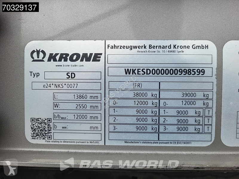 Oplegger Krone Palletenkasten Lift Axle