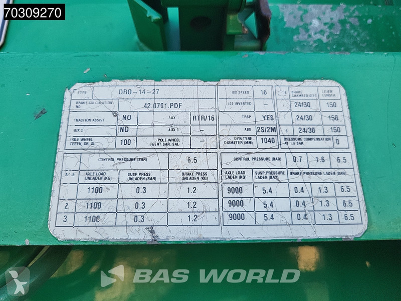 نصف مقطورة Groenewegen DR0-14-27 Hardholz...