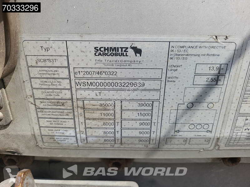 نصف مقطورة Schmitz Cargobull SCB*S3T 3 axles...