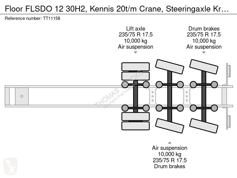 Semirimorchio Floor FLSDO 12 30H2, Kennis 20t/m...