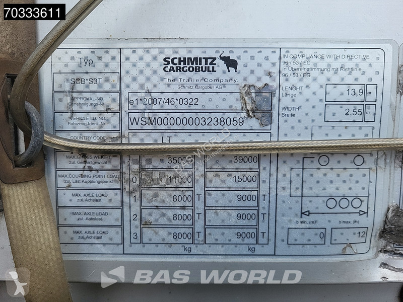 نصف مقطورة Schmitz Cargobull SCB*S3T 3 axles