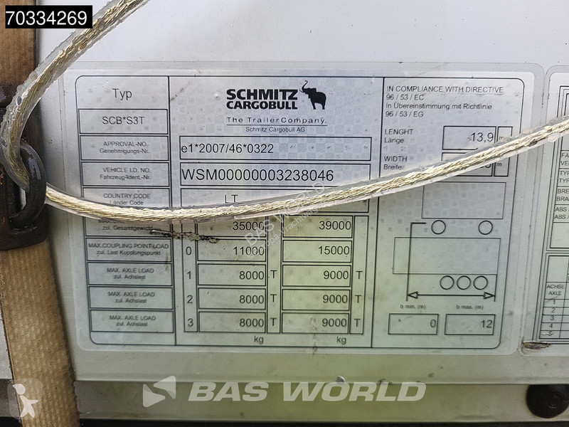 نصف مقطورة Schmitz Cargobull SCB*S3T Sliding Roof