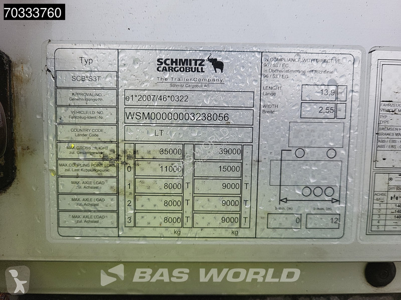 نصف مقطورة Schmitz Cargobull SCB*S3T 3 axles...
