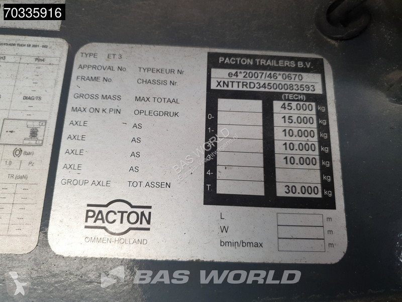 Pacton TRD345 ET3 3 axles 2xLift + 2xSteering...