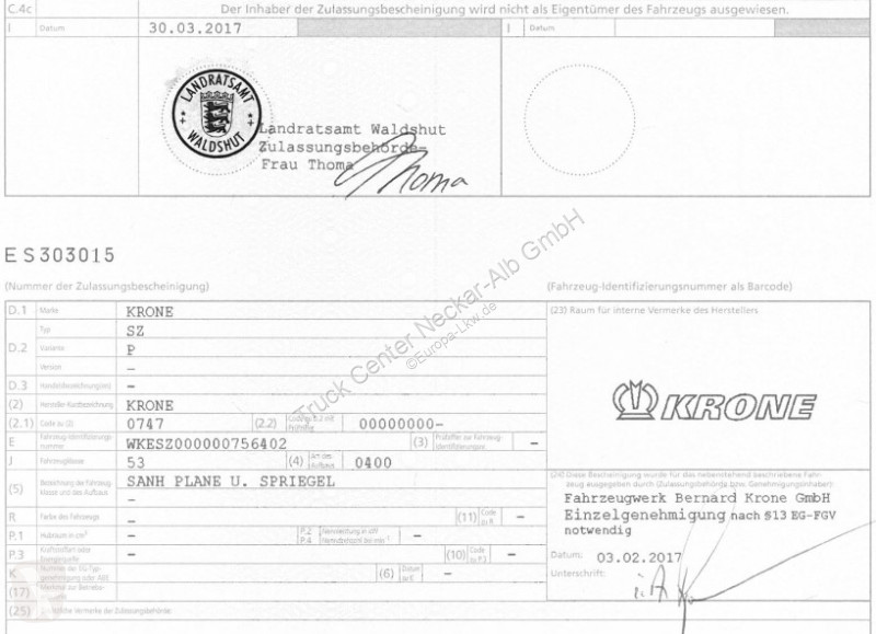 Krone   2Achs MEGA 4xverfügbar Hubdach...