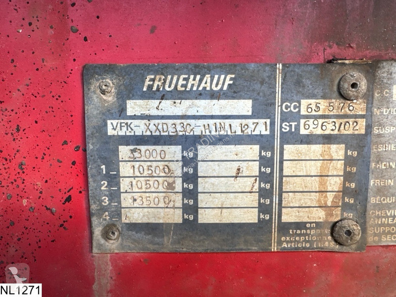 Oplegger Fruehauf kipper 17 M3, Steel Suspension