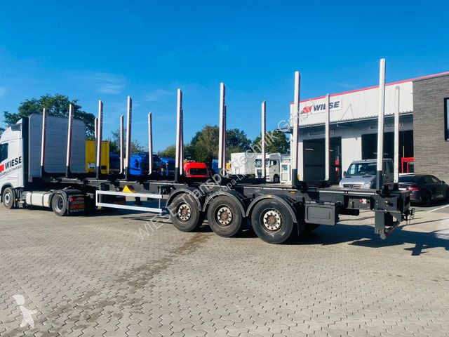 Sættevogn  Holzauflieger mit Schemel und Rungen