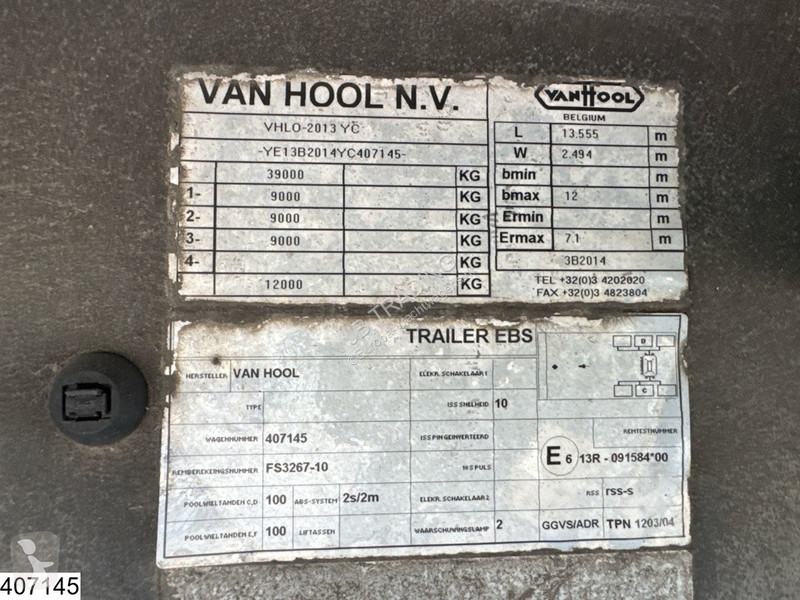 Semirimorchio Van Hool gesloten bak