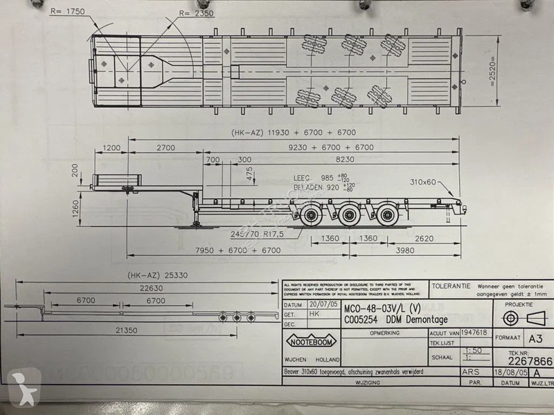 Semitrailer Nooteboom -48-03V/L, DOUBLE...