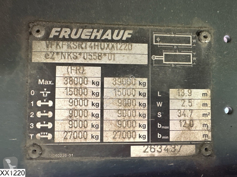 Semitrailer Fruehauf Tautliner Dhollandia