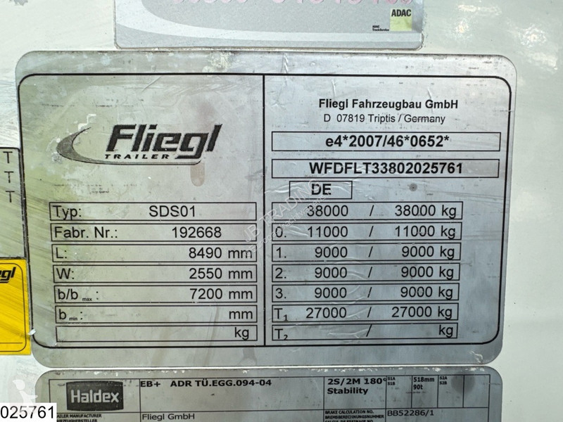 Semitrailer Fliegl kipper