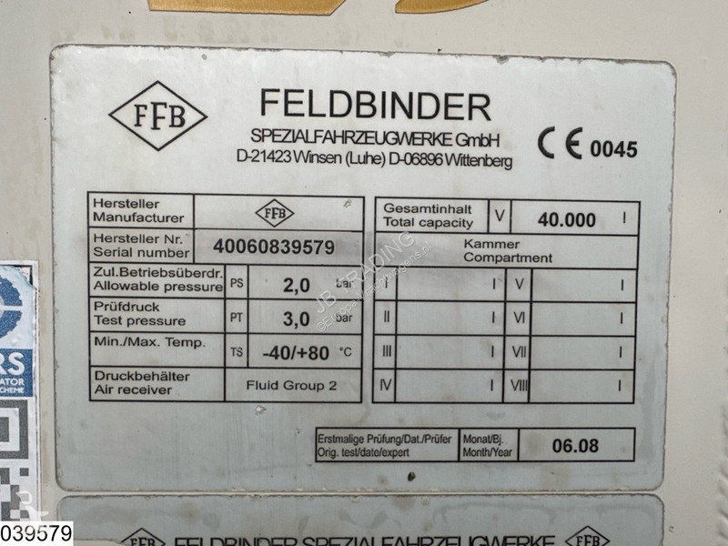 Oplegger Feldbinder Silo 40.000 Liter, 3 Comp