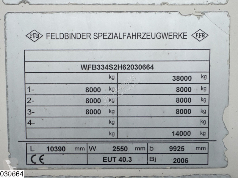 Oplegger Feldbinder Silo 40.000 Liter, 3 Comp