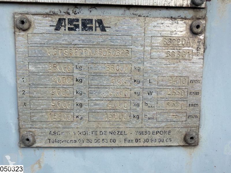 نصف مقطورة Asca Chassis 10 / 20 / 30 ft, ADR