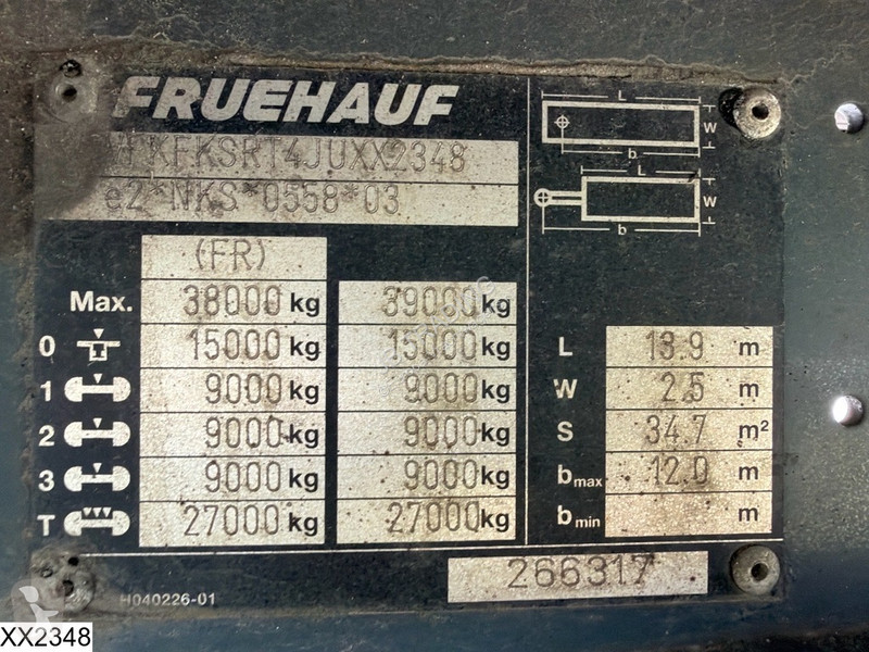 نصف مقطورة Fruehauf Tautliner Dhollandia