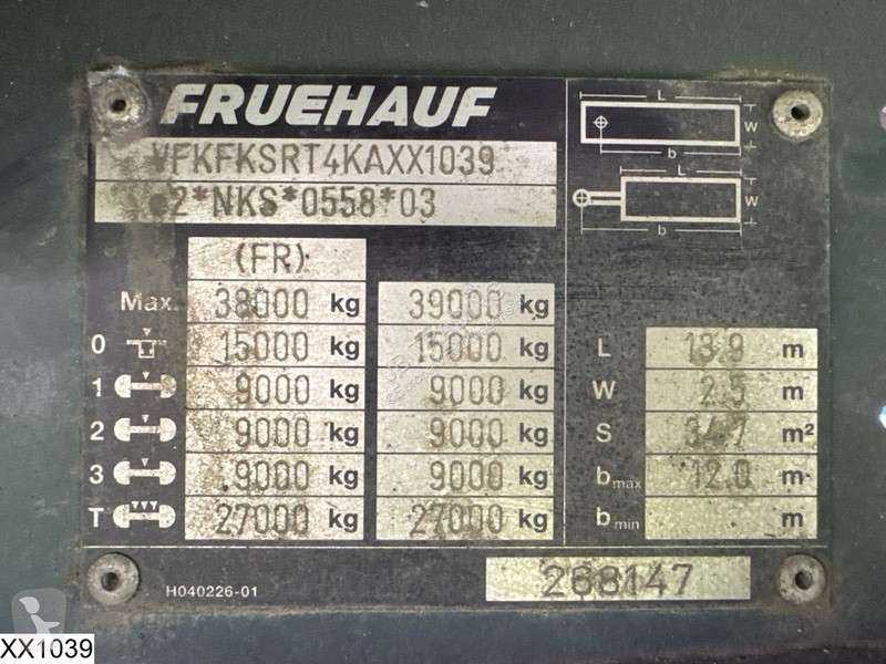 نصف مقطورة Fruehauf Tautliner Dhollandia
