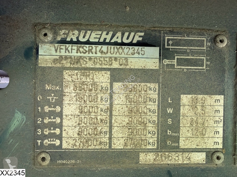 نصف مقطورة Fruehauf Tautliner Dhollandia