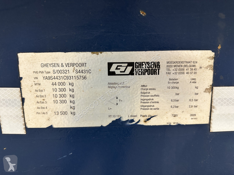 نصف مقطورة Gheysen & Verpoort Dieplader