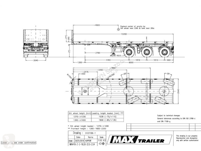 Náves MAX Trailer MAX410 Ballastauflieger...