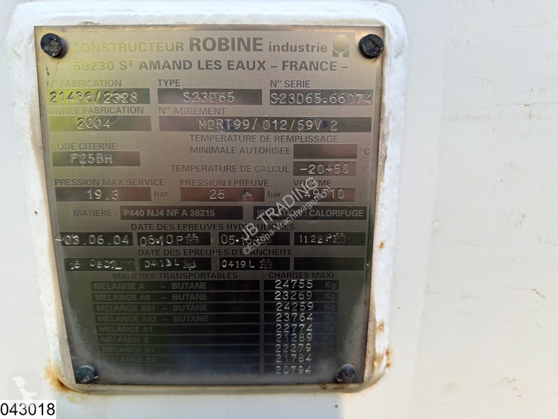 نصف مقطورة Robine Gas 49510 Liter, LPG GPL gas...