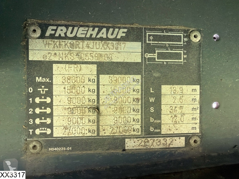 نصف مقطورة Fruehauf Tautliner Dhollandia