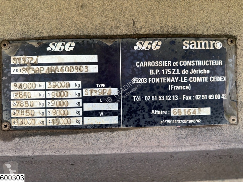 نصف مقطورة Samro gesloten bak