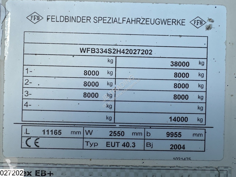نصف مقطورة Feldbinder Silo 40.000 L, 1 Comp