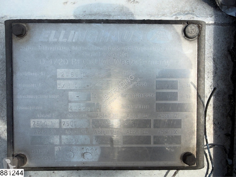 Félpótkocsi  Fuel 40.500 liter, 8 Comp
