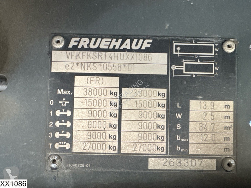 Fruehauf Tautliner Lift axle semi-trailer