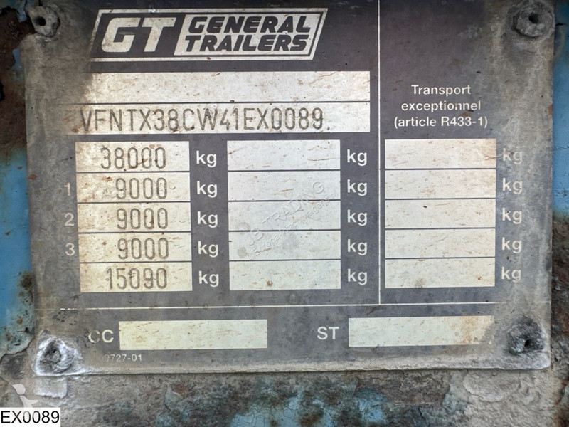 Trailor Container ADR, 20 ft semi-trailer