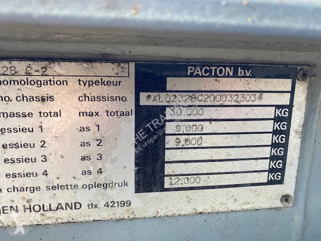 Sættevogn Pacton 2328 C2 2 asser, bladvering,...
