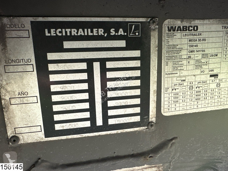 Félpótkocsi Lecitrailer Tautliner Lift axle