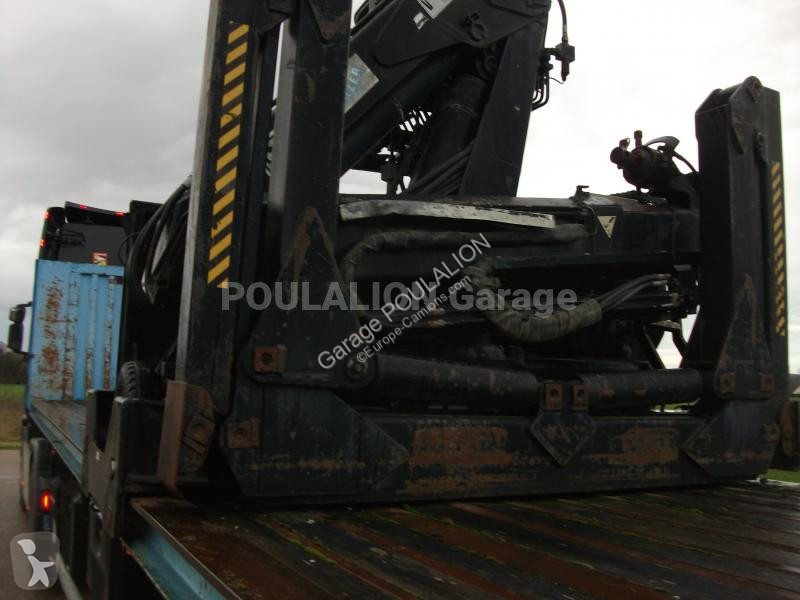 Semitrailer Trailor  plateau grue HIAB 3 essieux