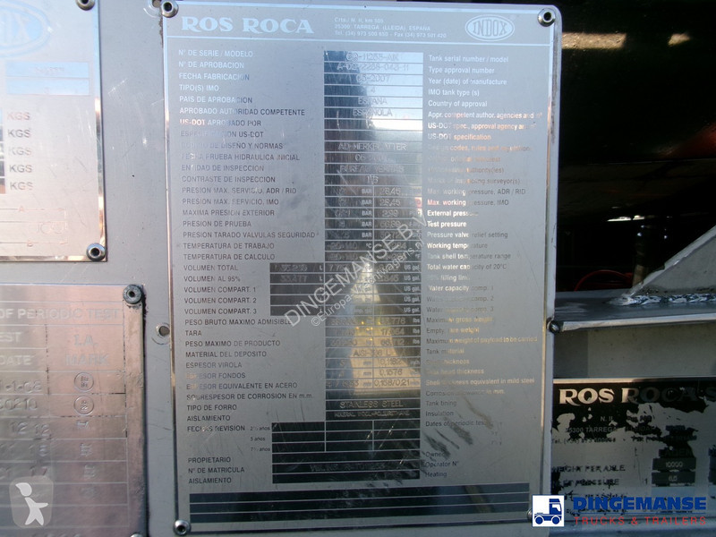 Semiremorca Indox Chemical tank inox 35.2 m3 /...